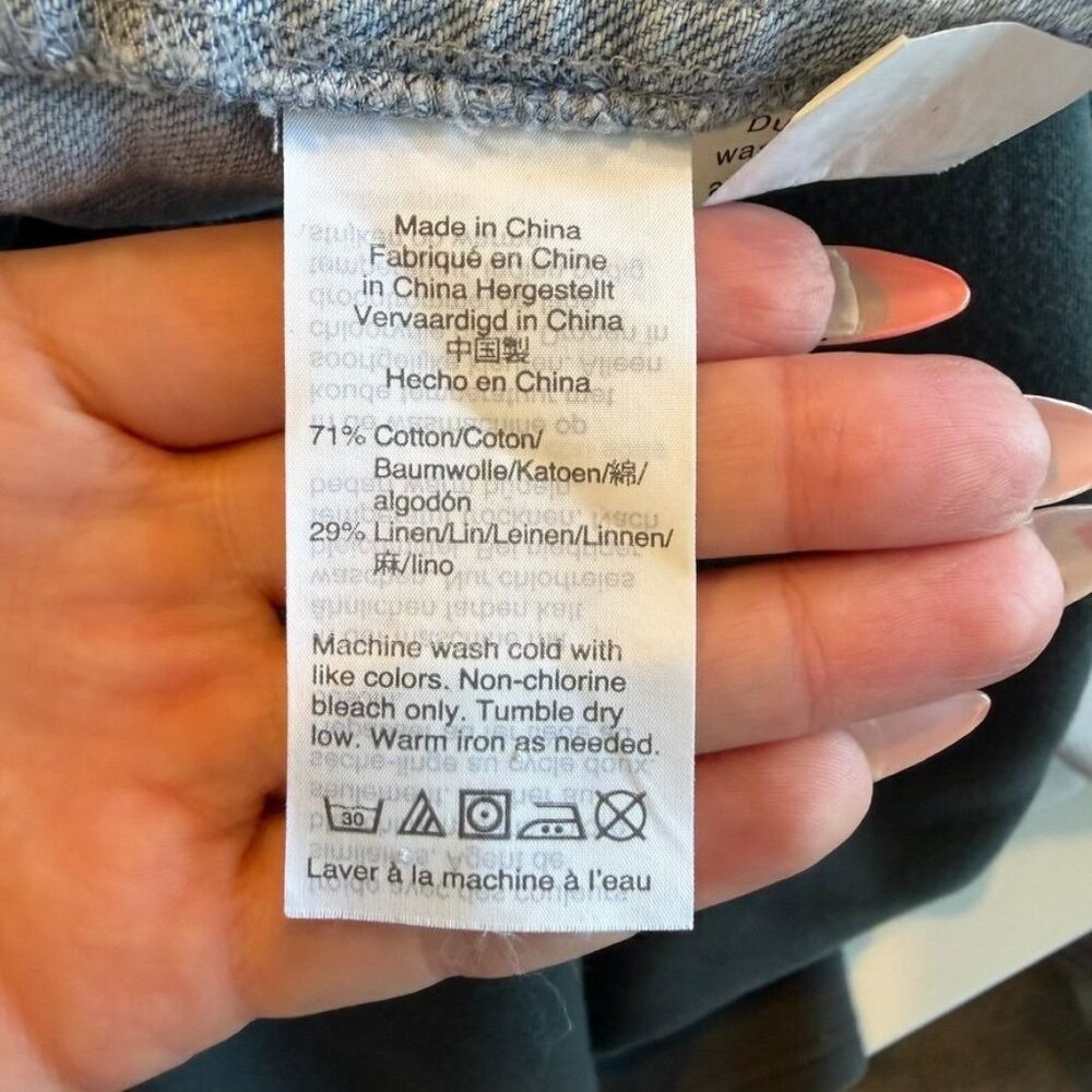 Madewell Cotton Linen Blend Denim Swing Top Size Small - Picture 4 of 4